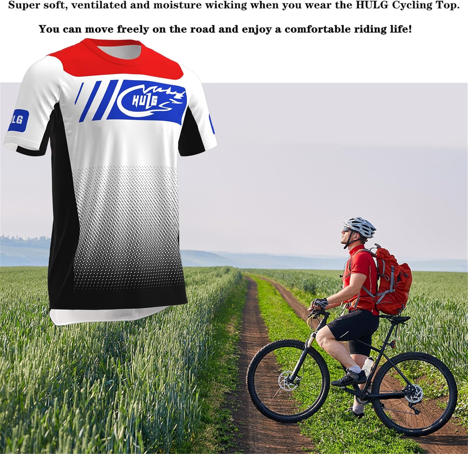 Detalle de MTB Trikot Herren – Kurzes Ärmliges MTB-Radsportshirt mit atmungsaktivem Mesh