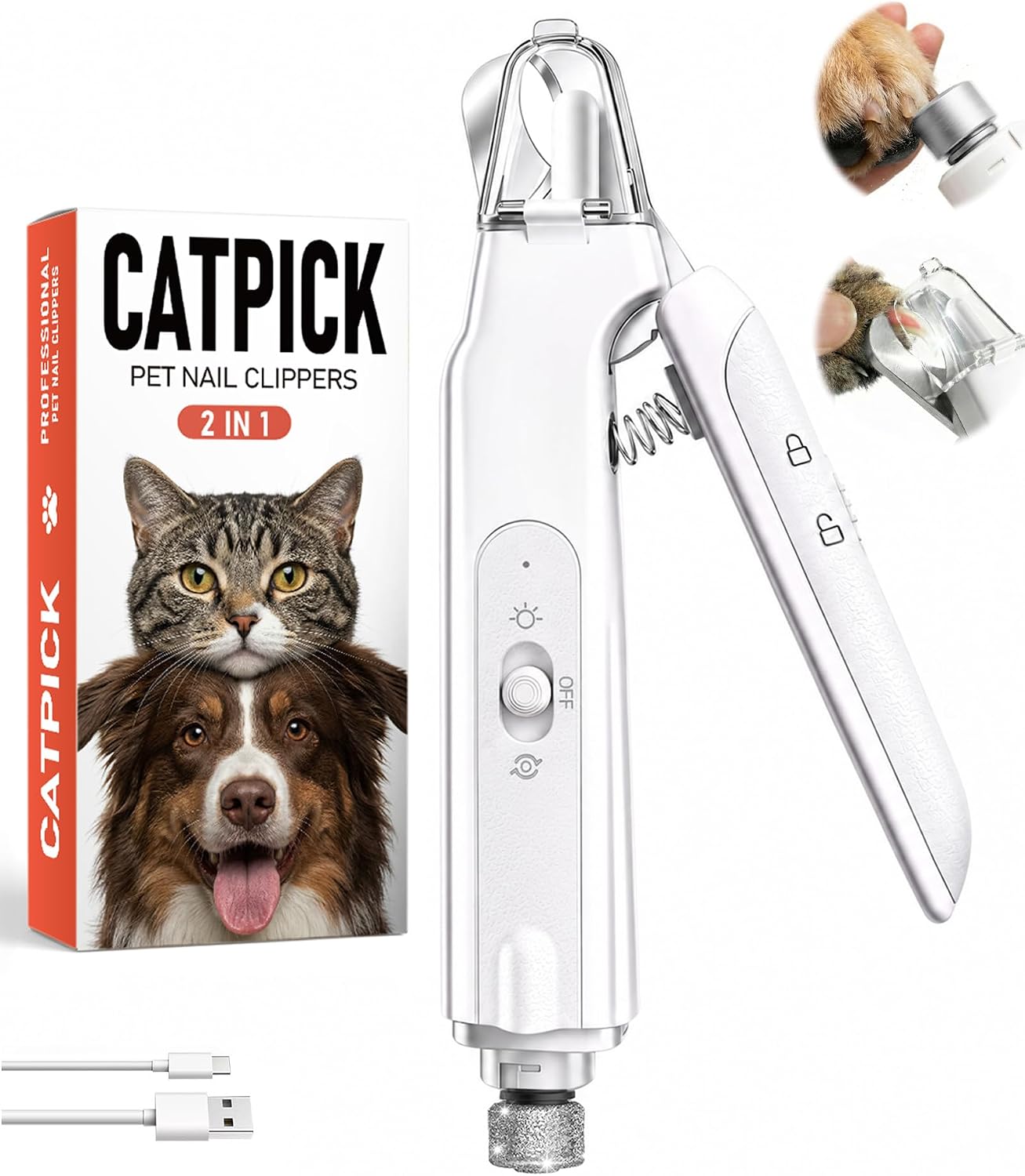 Detalle de 2-in-1 Dog Nail Clippers and Grinder with LED Light