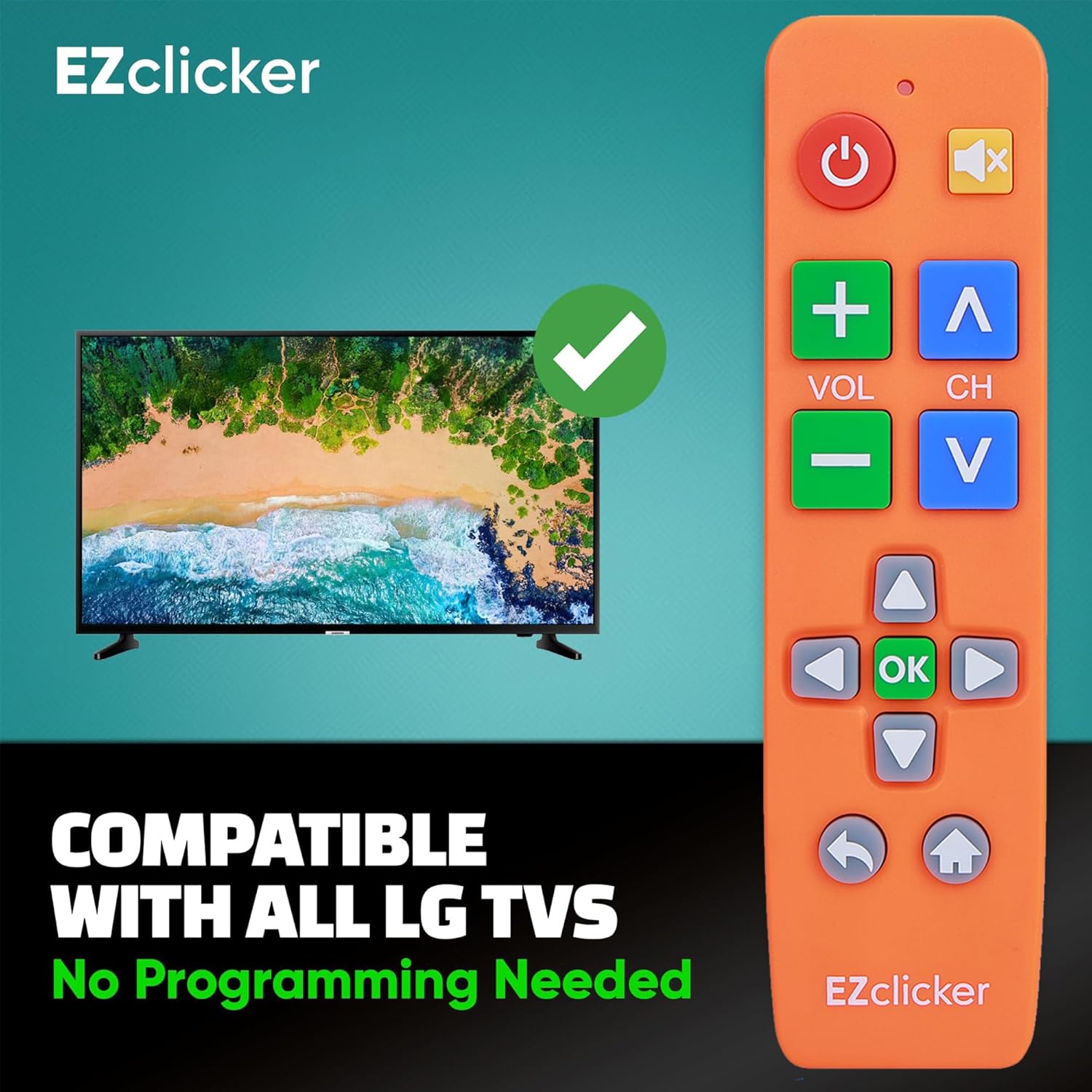 Detalle de LG Replacement TV Remote with Big Orange Buttons (LG TVs Only)