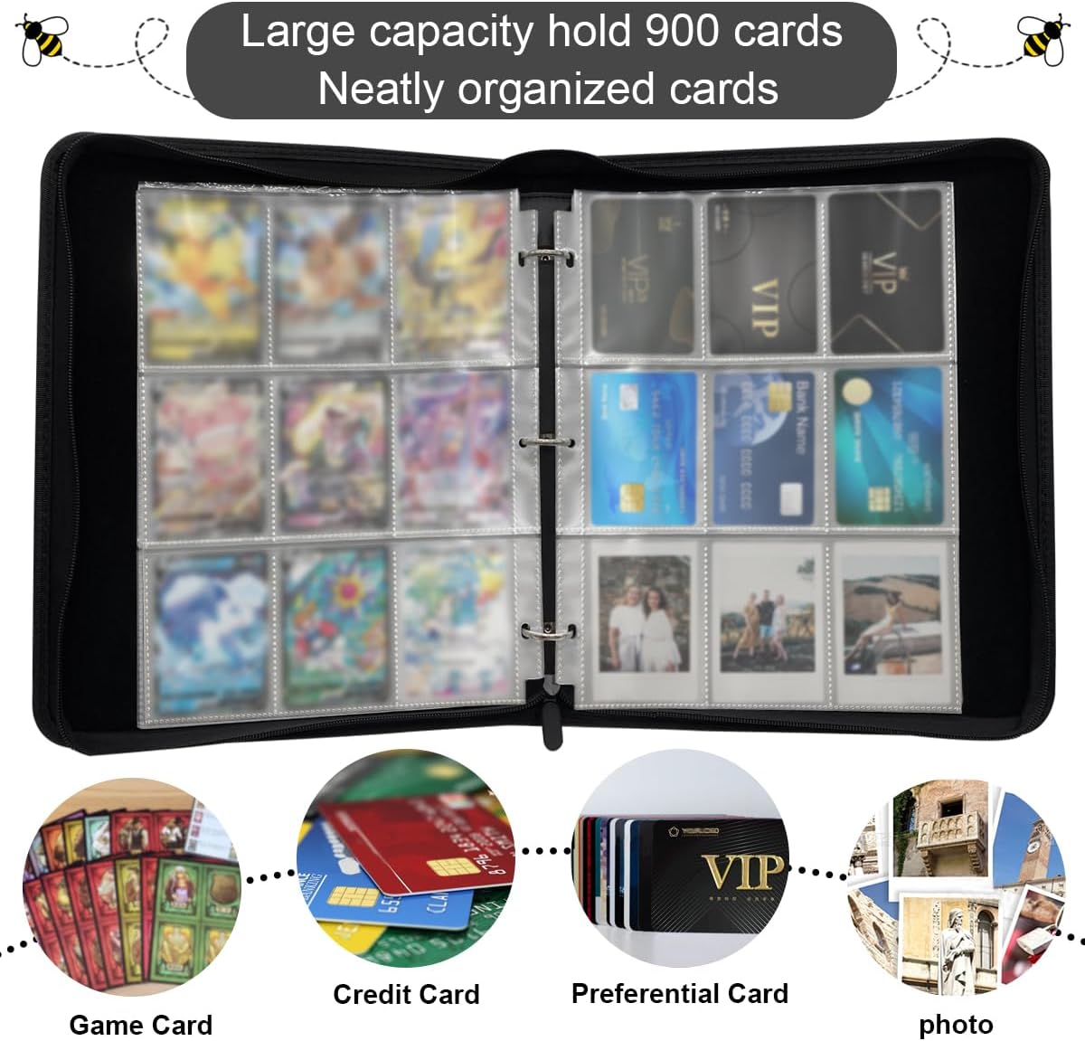 Thumbnail 5 de JNBGTU 900 Pockets Trading Card Binder 50 pages 📚