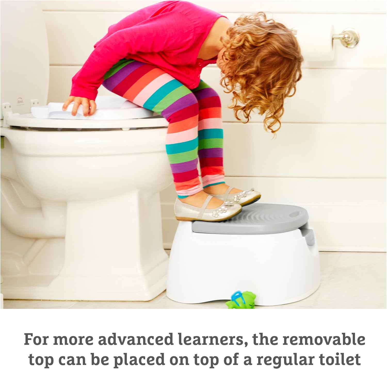 Detalle de Munchkin Siège de Potty Multistage 3-en-1 – Siège de Potty, Siège d’Entraînement et Marchepied Amovible Gris