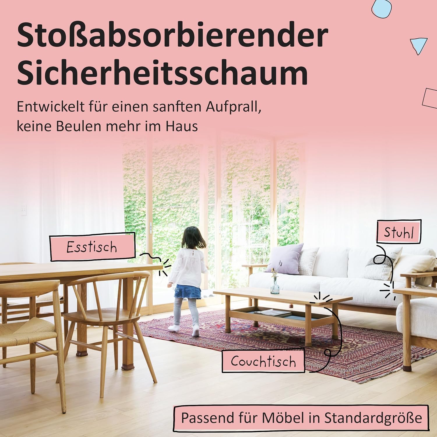 Thumbnail 5 de Bébé Earth Kinderschutz-Möbel-Set mit 6m Kantenschutz und 8 Eckschutz aus Schaumstoff (inkl. Türstopper), braun