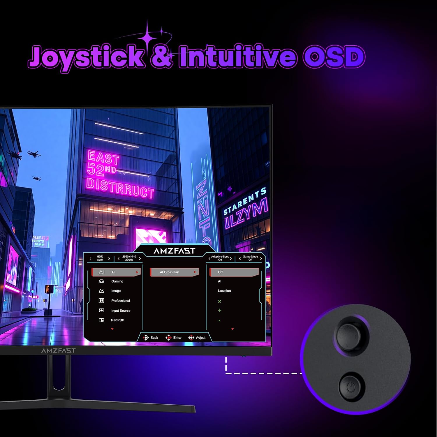 Thumbnail 6 de Amzfast AMZG32C1Q 32-inch curved gaming monitor (2K QHD, 180Hz, HDR, Adaptive Sync)