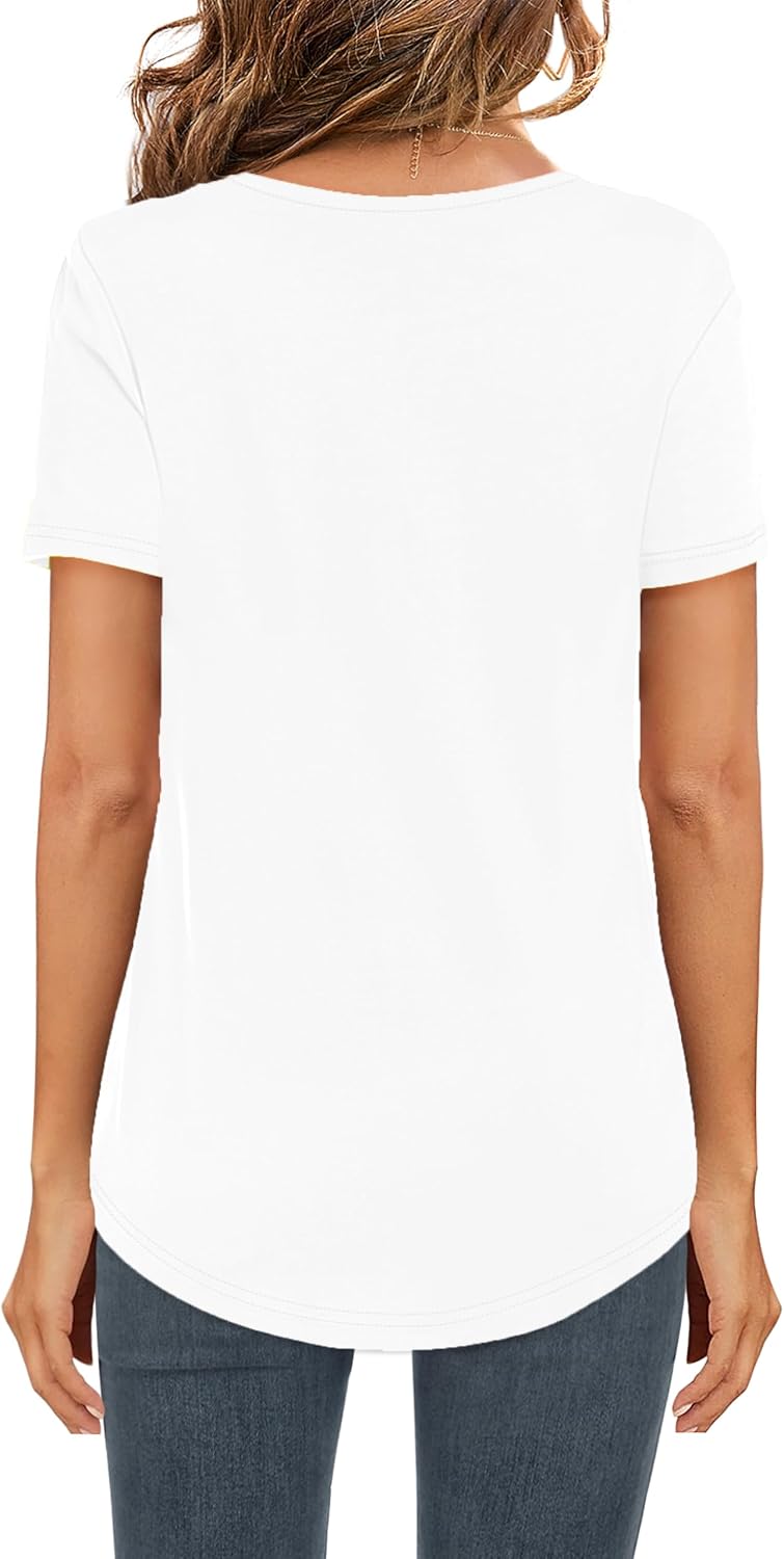 Detalle de Elesomo V-Neck Cotton T-Shirt Tees