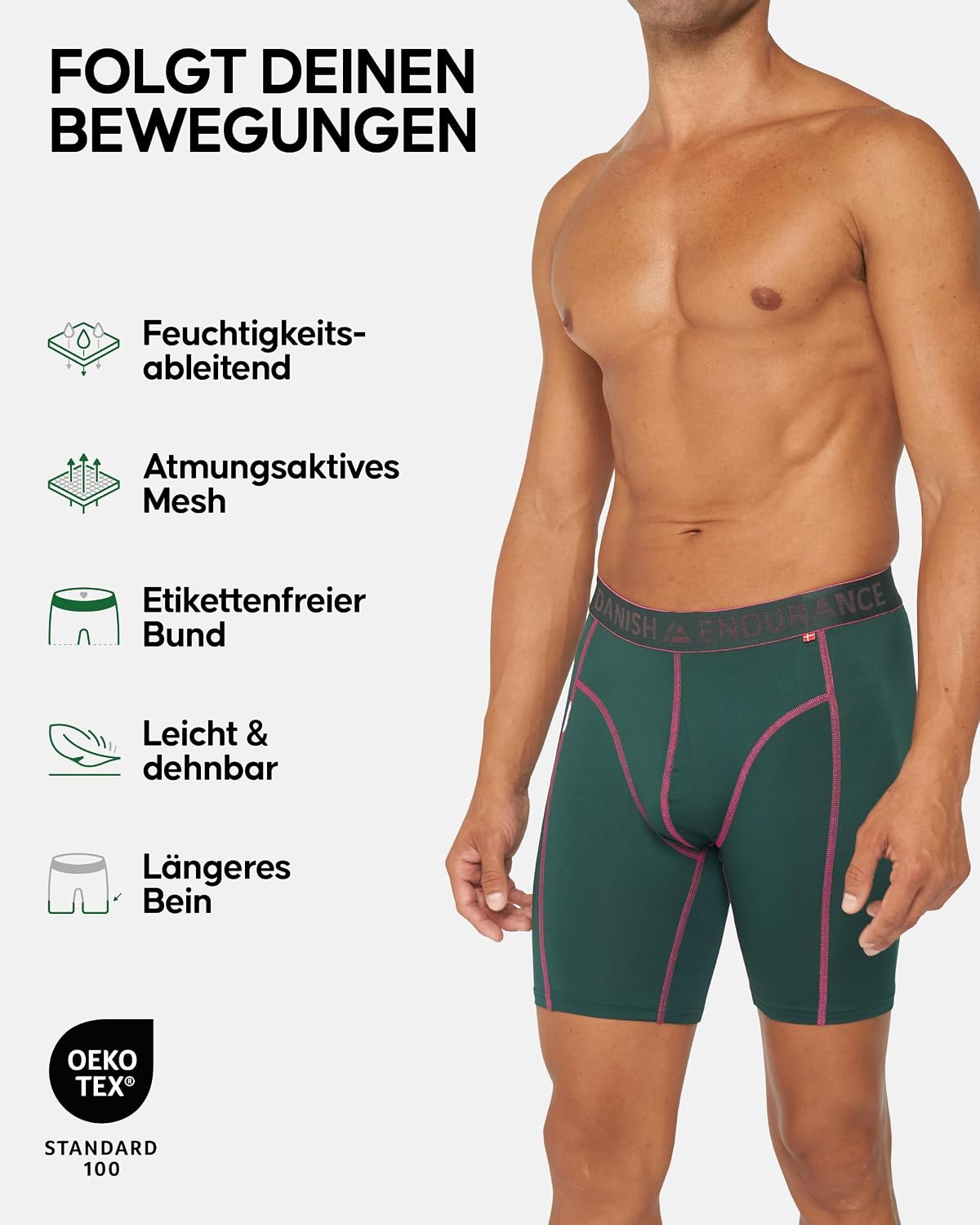 Detalle 2 de Danish Endurance Sportboxer 3er Pack