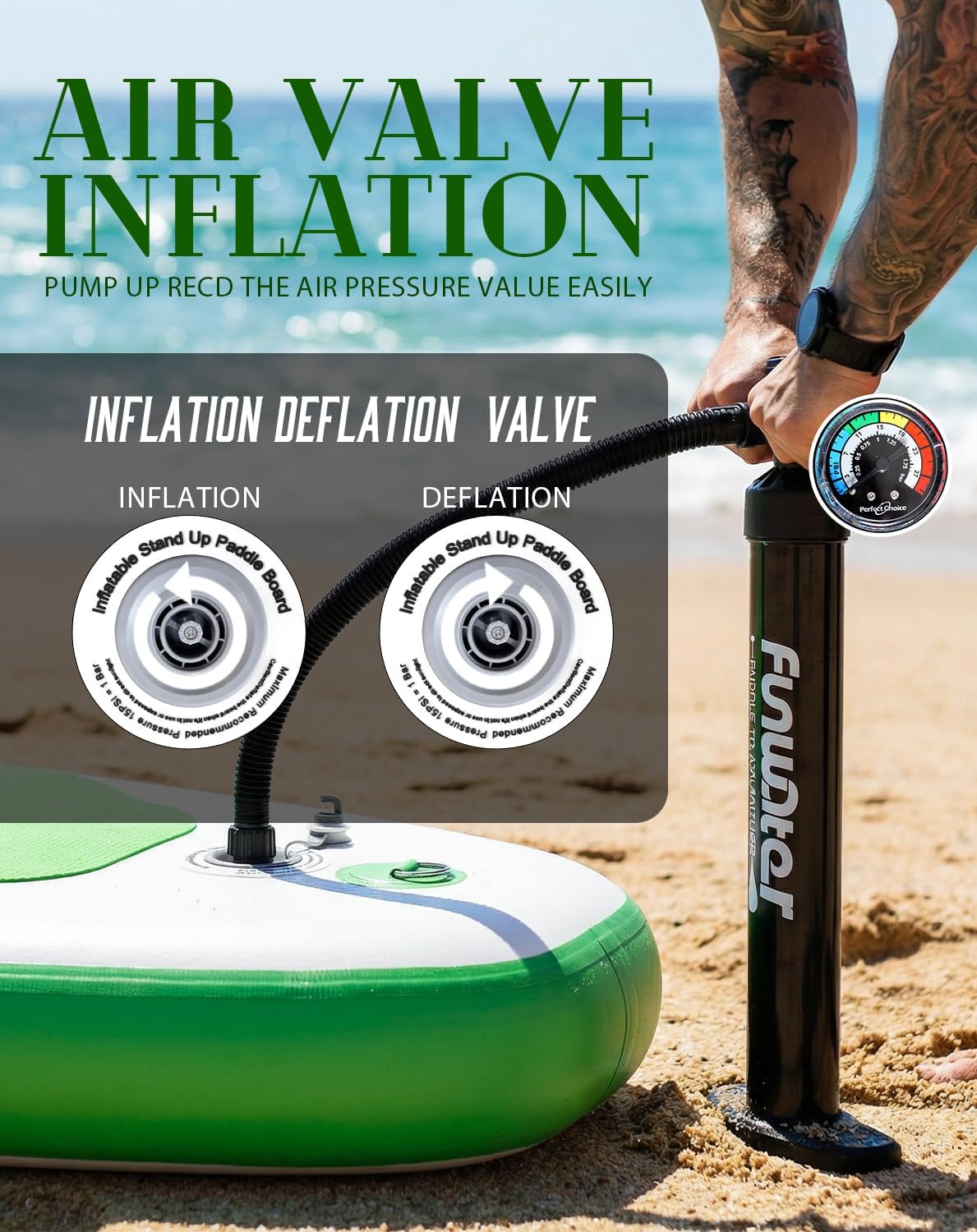 Thumbnail 5 de FunWater Inflatable Stand Up Paddle Board (8', 10', 10'6", 11'6") w/ Paddle & Accessories