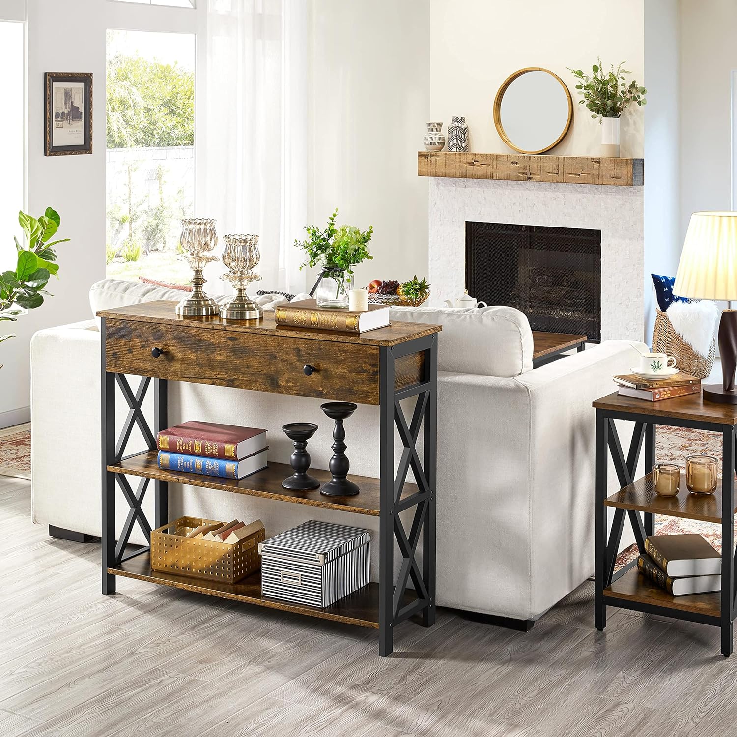 Thumbnail 5 de Yaheetech Tavolo Consolle Vintage 80×30×80 cm