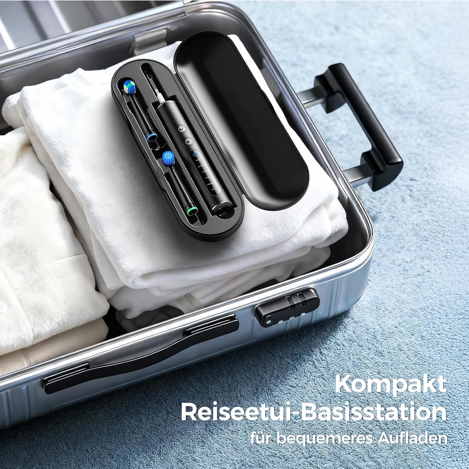 Thumbnail 6 de Elektrische Zahnbürste Rotierend mit Rundkopf – 50.000 Bewegungen/Min., 8 Bürstenköpfe, 3 Intensitäten & 5 Modi