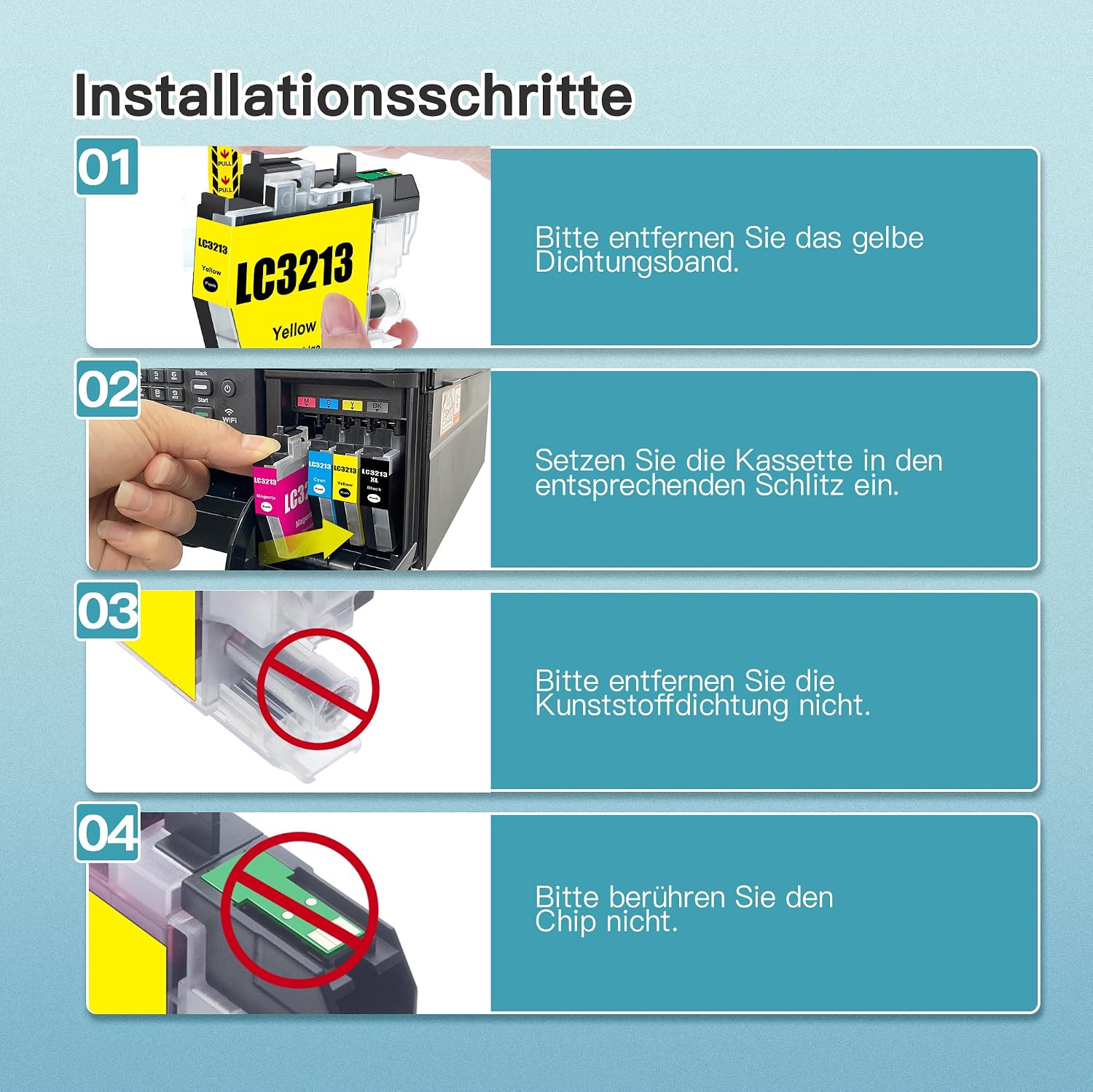 Detalle 2 de LC-3213 Kompatible Druckerpatronen 4er-Pack 400 Seiten