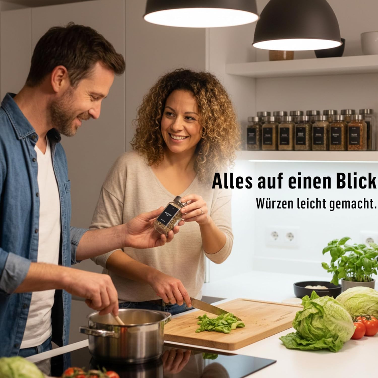 Detalle 2 de Deco haus Gewürzgläser eckig 24er Set