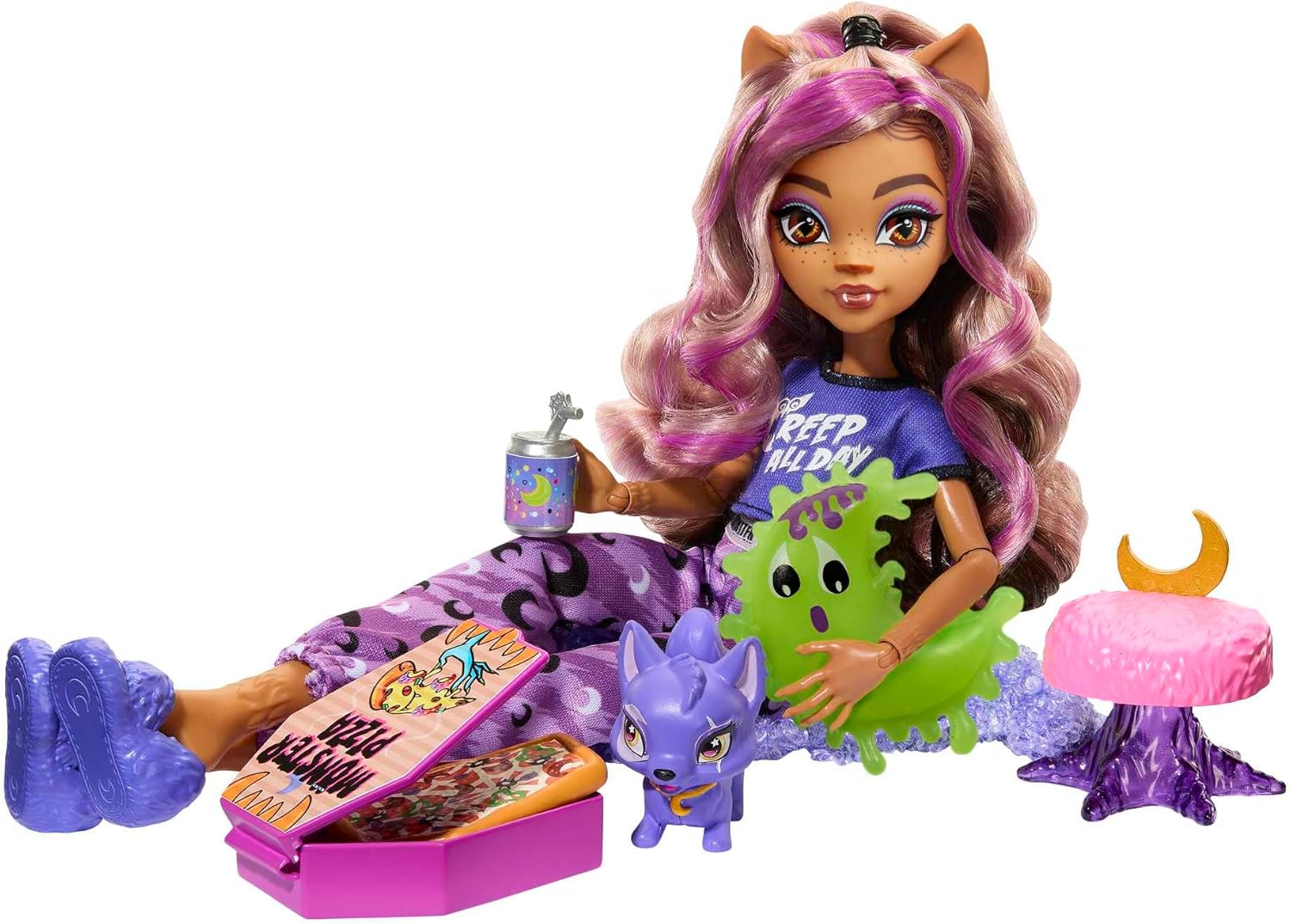 Thumbnail 4 de Monster High Fiesta de Pijamas Clawdeen Wolf 🎀 con Muñeca y Accesorios