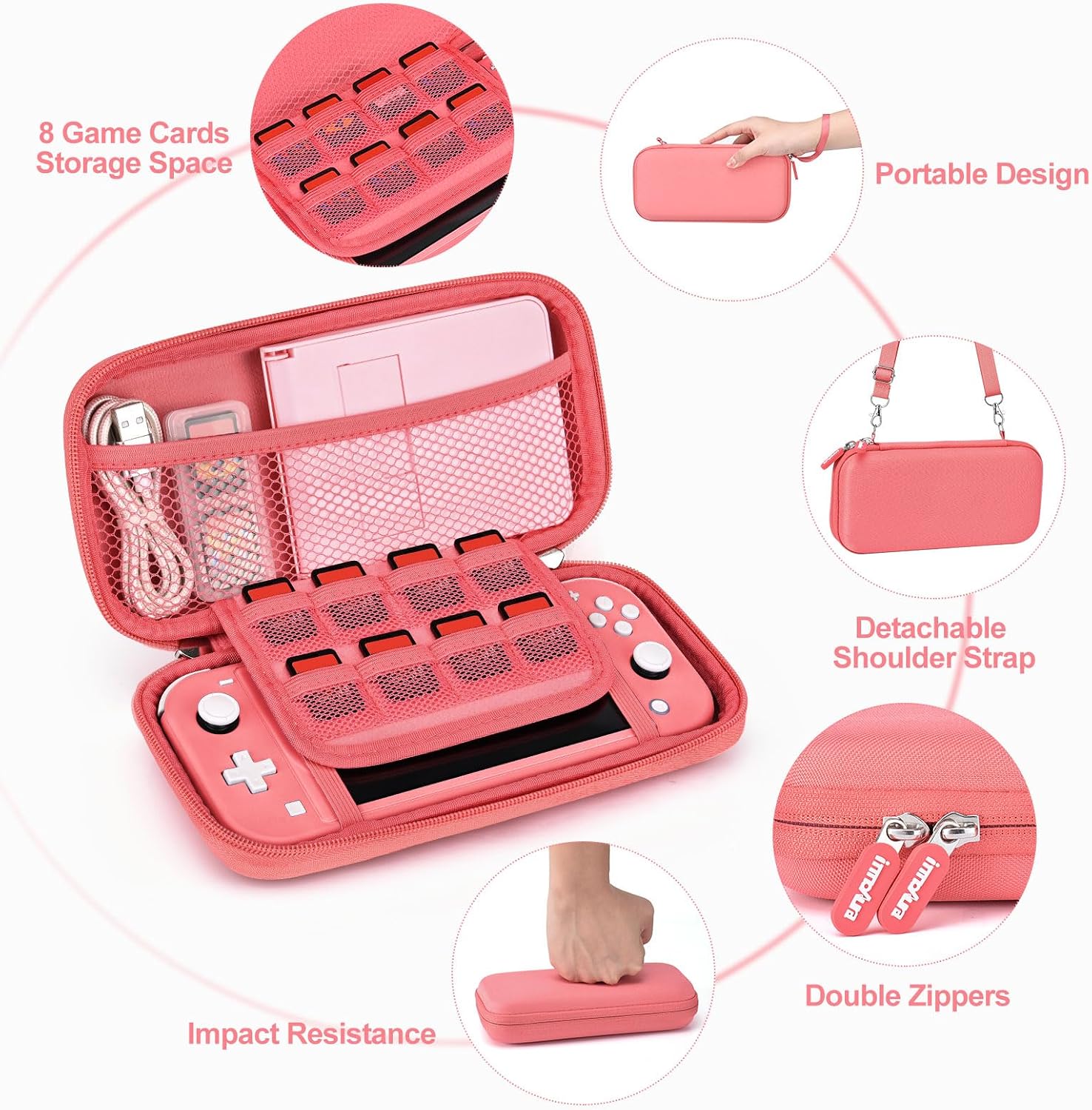 Detalle 2 de innoAura Switch Lite Case 18-in-1 Bundle