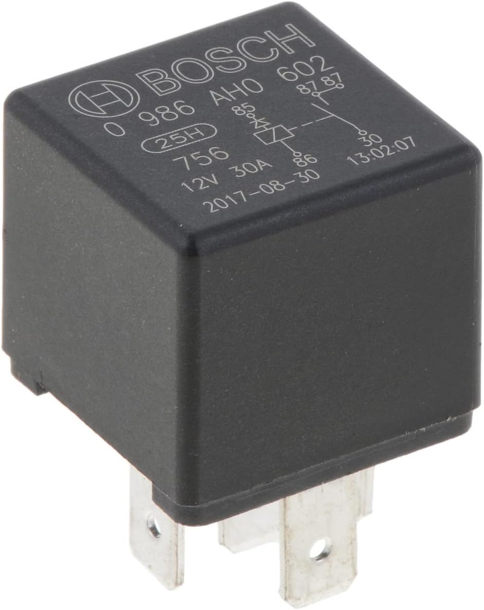 Detalle de Bosch 0986Ah0602 Relais 12V 20A, 5 Terminaux, IP5K4, -40 °C à 100 °C