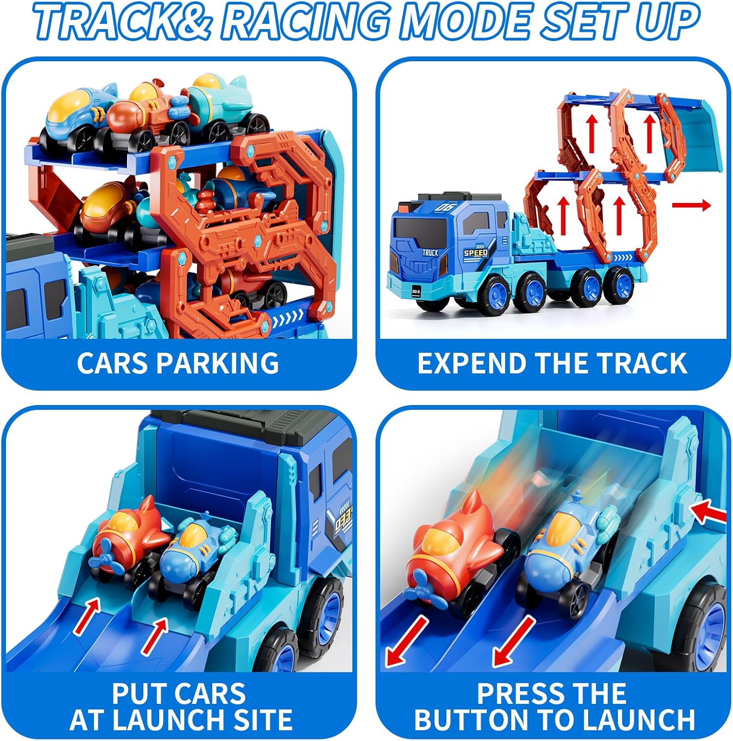 Thumbnail 3 de IHAHA 10-in-1 Foldable Space Truck carrier with 9 cars 🚚
