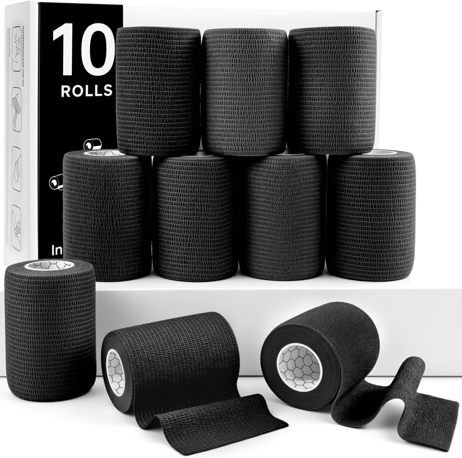 Detalle de Rokehr Selbstklebender Verband, 10 Rollen 7,5 cm × 4,5 m – elastisch, haftend, vielseitig einsetzbar