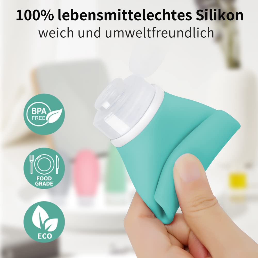 Thumbnail 2 de Opret 100 ml Silikon Reiseflaschen Set, 3 Stück – auslaufsicher, BPA-frei, TSA-konform