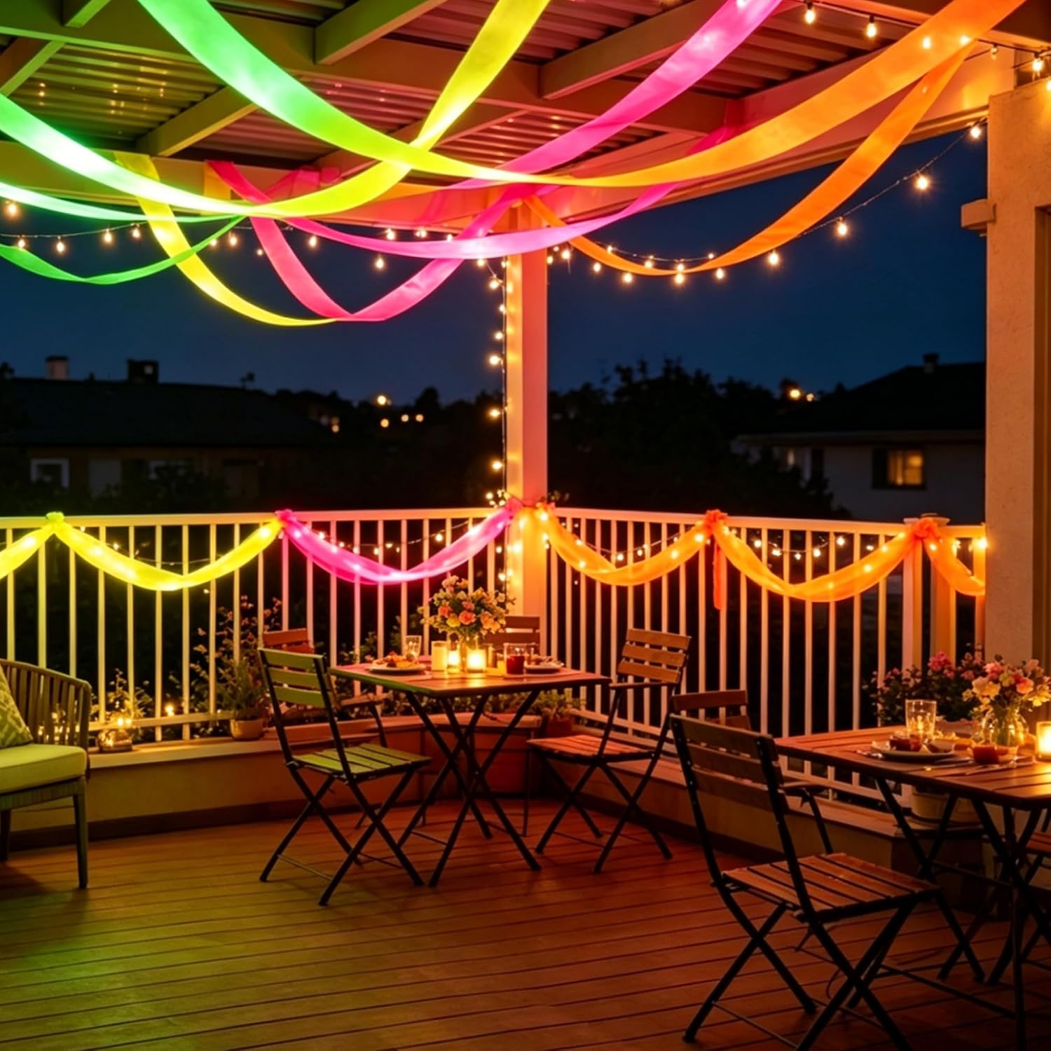 Thumbnail 1 de Neon Paper Streamers 8-Pack