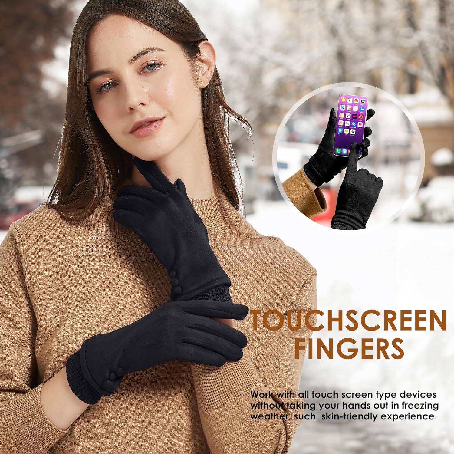 Detalle de Dsane Womens Touchscreen Winter Gloves