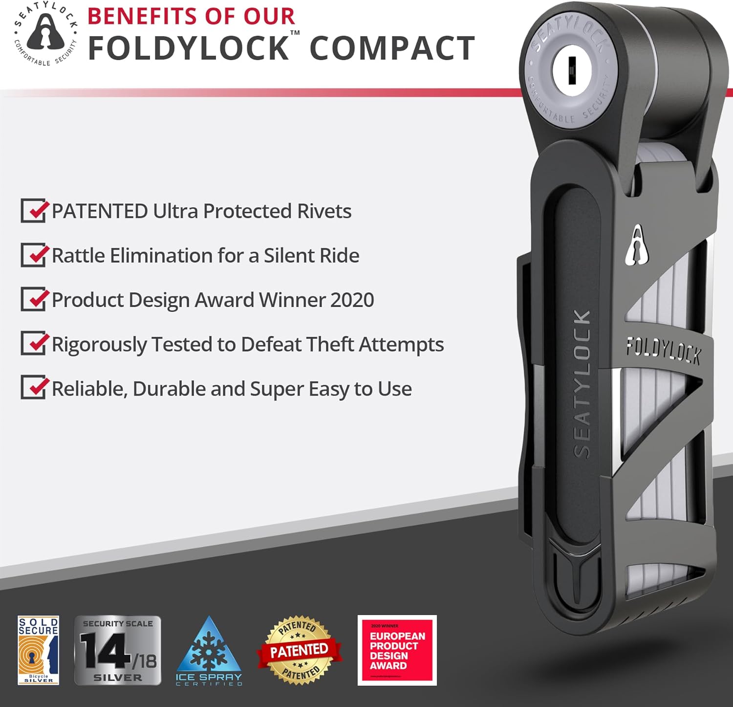 Detalle 2 de Seatylock FoldyLock Compact folding bike lock