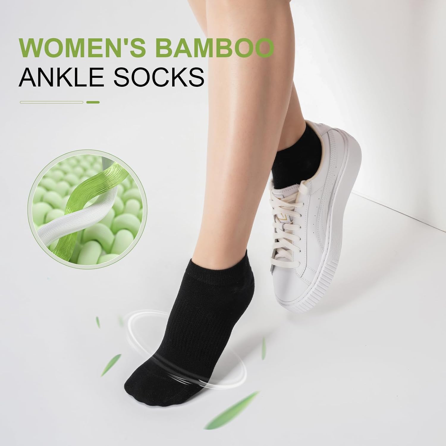 Thumbnail 2 de BambooHop Ankle Socks Women: 5 Pairs of Breathable, Seamless Bamboo Low Cut Trainers Socks