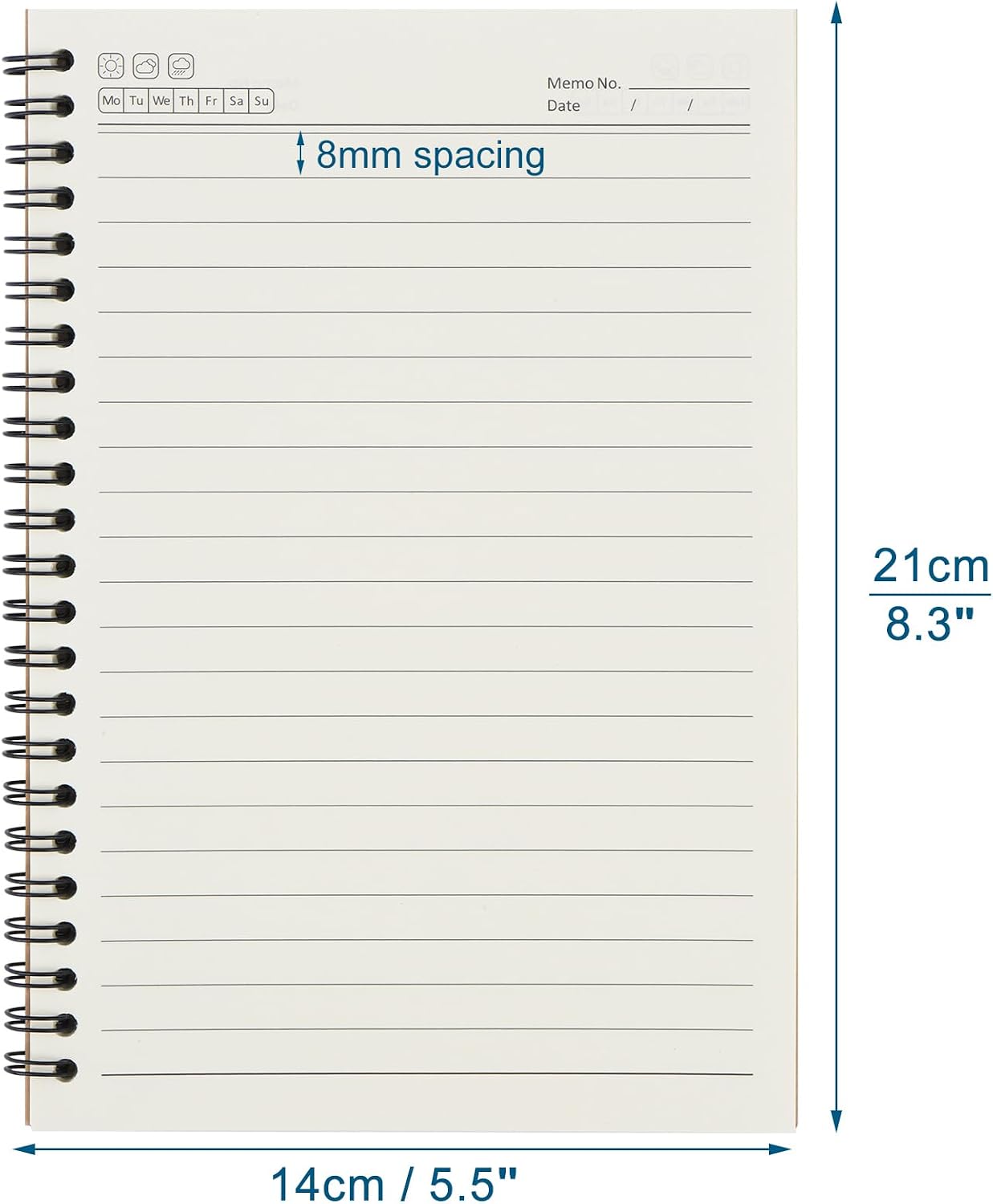 Detalle 2 de ZCZN A5 Lined Notebook 120 Pages