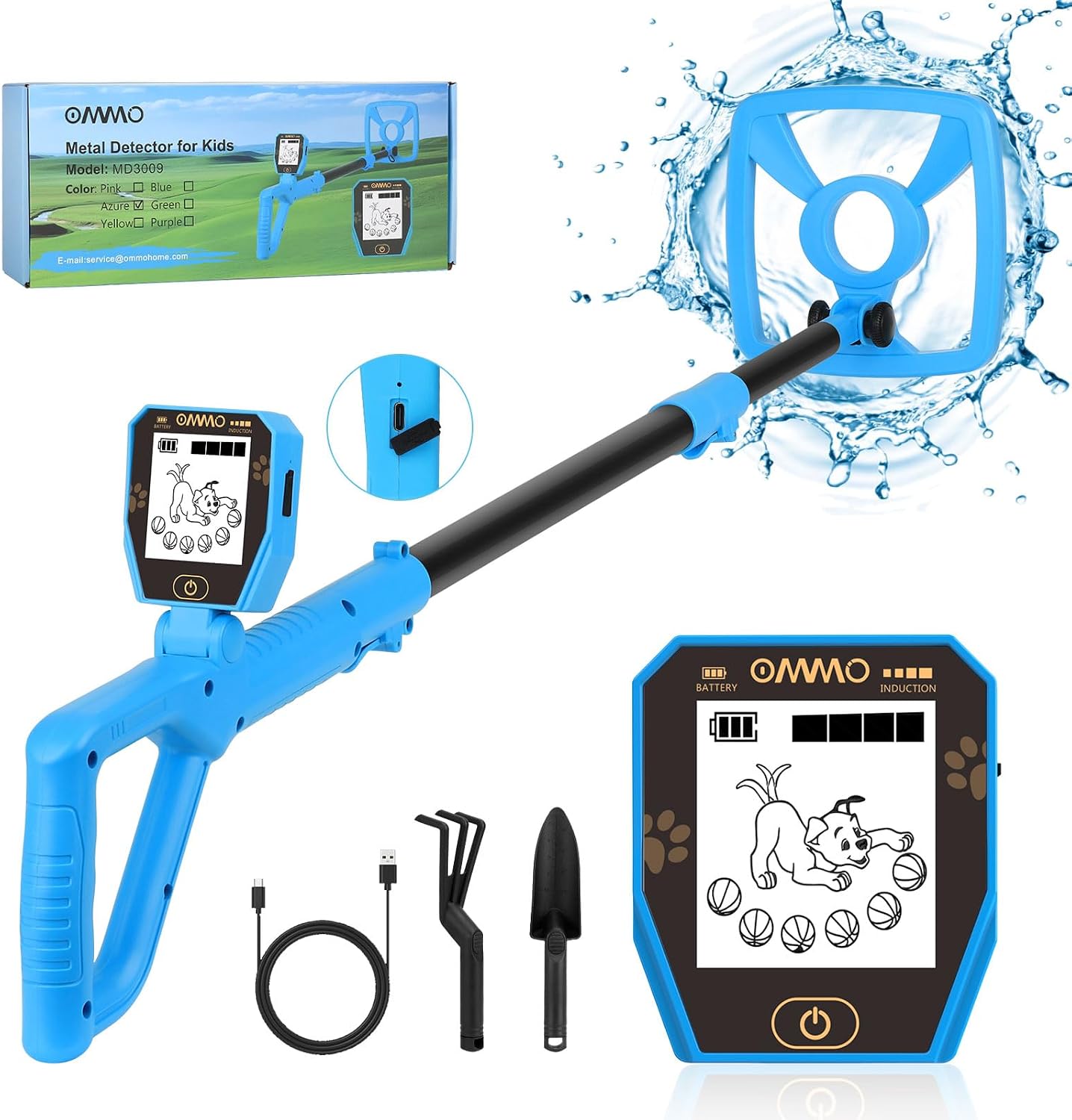 Thumbnail 6 de OMMO USB-C Kids Metal Detector with Rechargeable Battery and Fun LCD Display