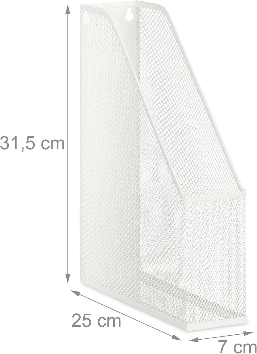 Detalle 2 de Relaxdays Range-revues en métal – porte-documents A4, design maille, 31,5 cm x 7 cm x 25 cm