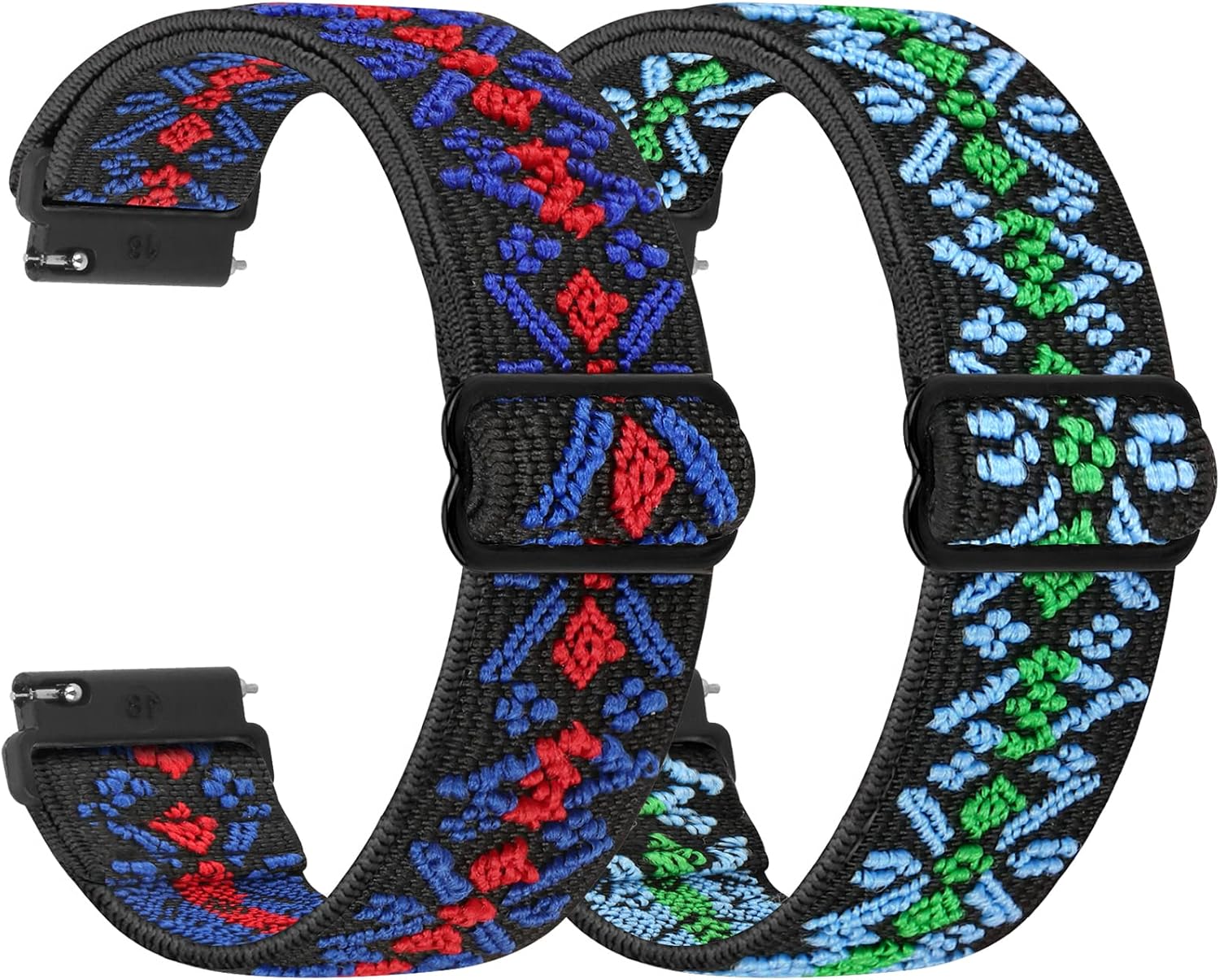 Detalle de SHIJZWD elastische Uhrenarmbänder 16–24 mm mit Schnellverschluss (Nylon, verstellbare Dehn-Schlaufe)