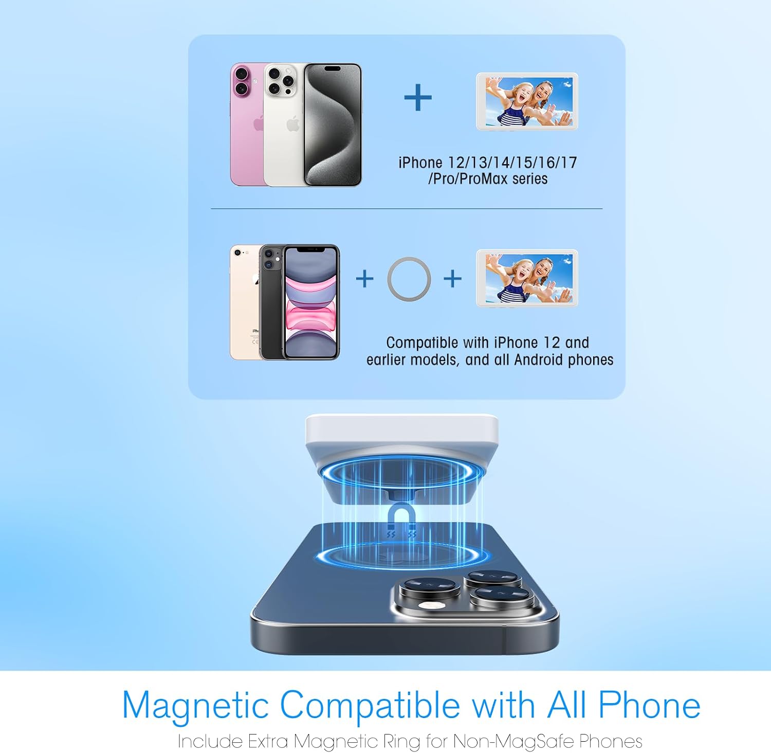 Thumbnail 4 de LUCKSKY Vlog Selfie Monitor Screen for iPhone — 4K 60fps, Wireless Mirroring, Remote, Magnetic Fixation