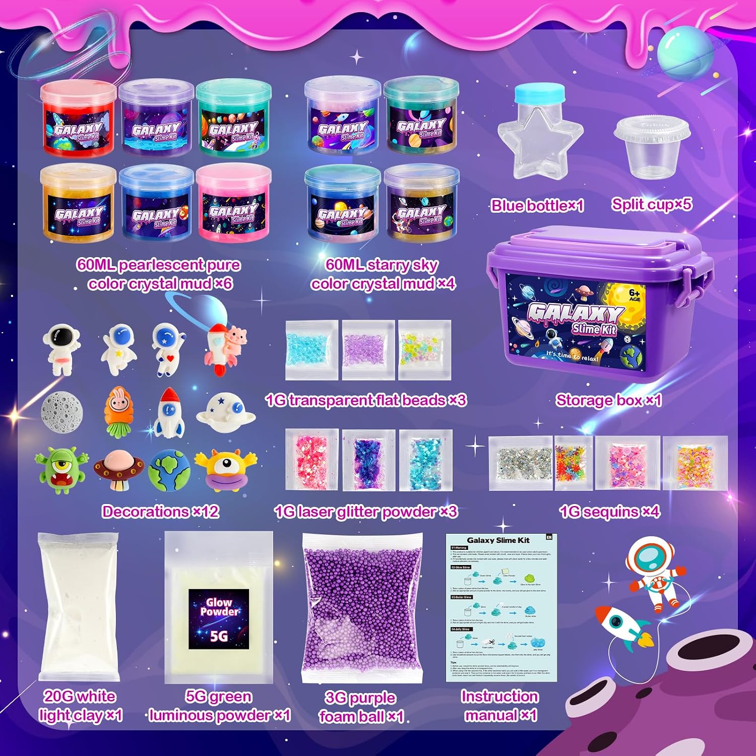 Thumbnail 5 de iKidiki Galaxy Slime Kit for Kids 6-12