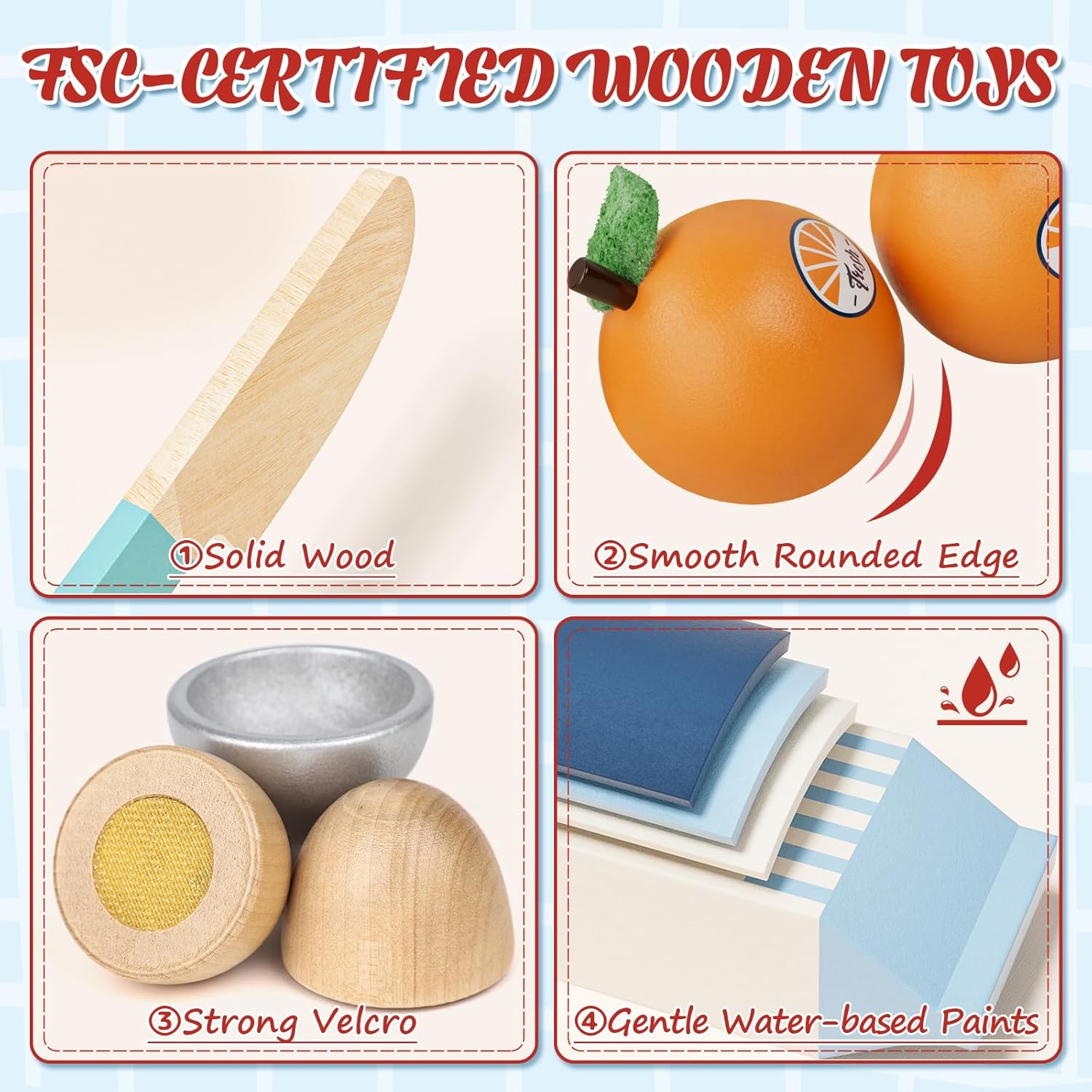 Thumbnail 3 de Lehoo Castle Wooden Food Toys – wooden breakfast play set for toddlers aged 3+