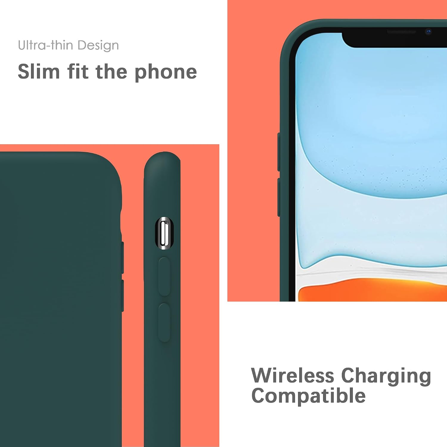 Thumbnail 4 de YATWIN Silicone Case for iPhone 11 (Dark Green) — soft-touch, shockproof & full-body protection