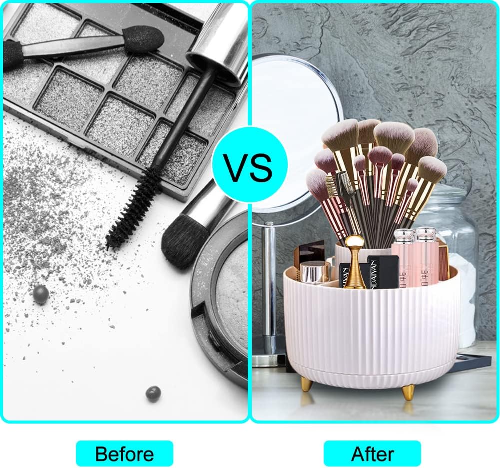 Detalle 2 de DASIAUTOEM Kosmetik Make Up Organizer – 360° drehbarer Pinsel Organizer aus ABS
