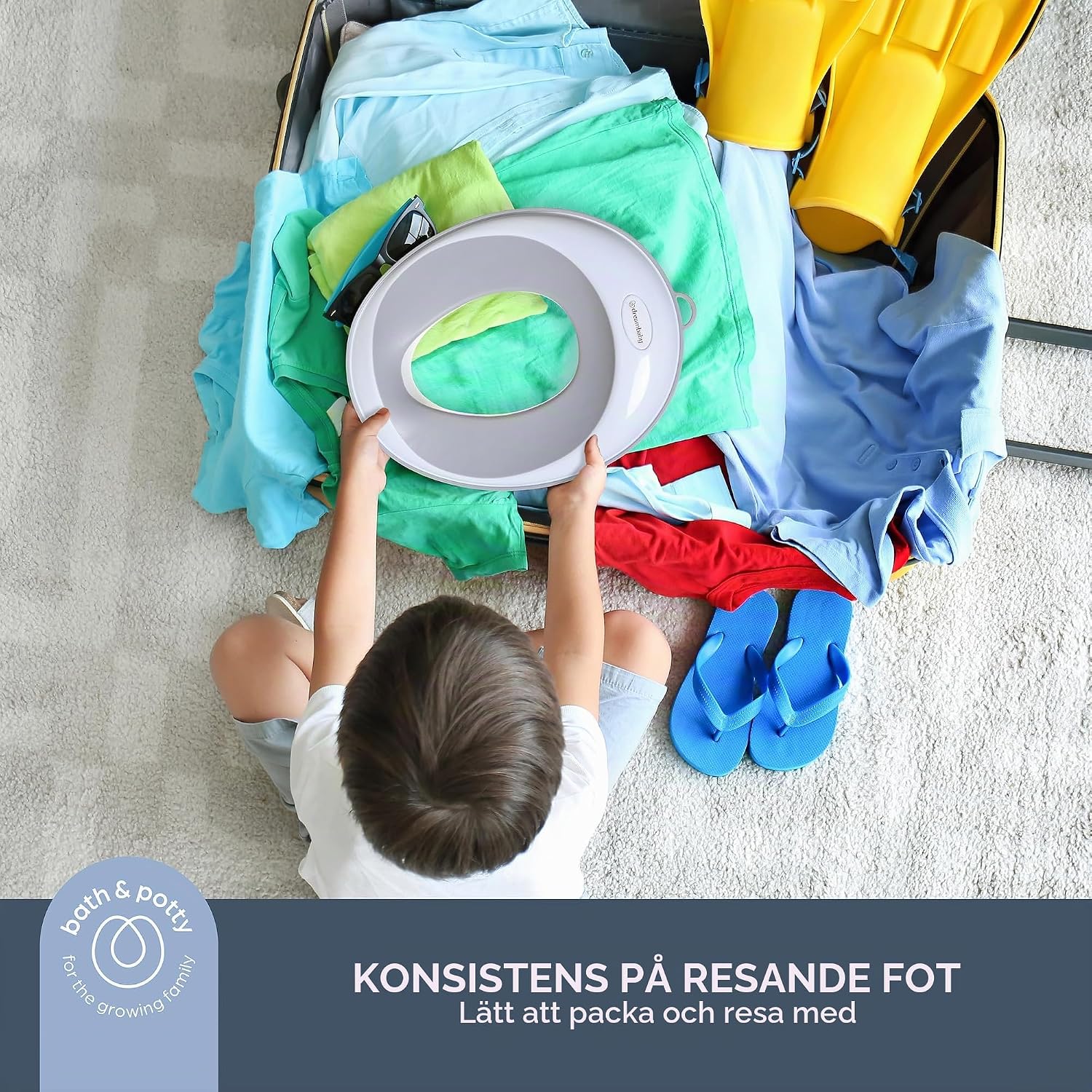 Detalle 1 de Dreambaby EZY potträningssits – grå, mjuk sits med halkfri undersida