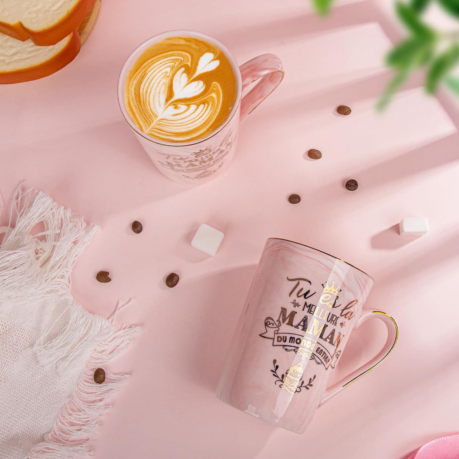 Thumbnail 4 de Doublewhale Cadeau Fête des Mères – Tasse à Café en céramique marbrée 400 ml avec boîte cadeau