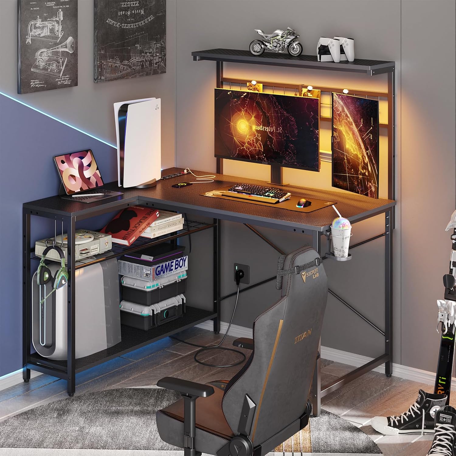 Detalle 2 de Bestier Scrivania L angolare 106,5 cm con LED