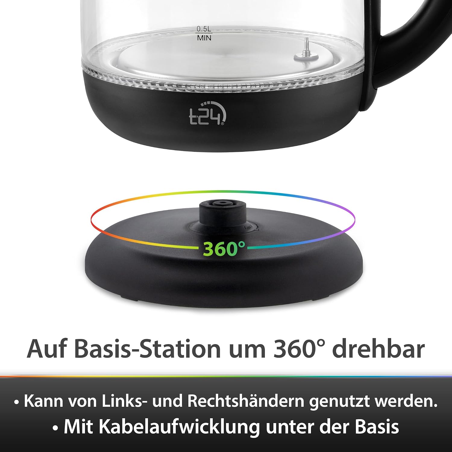 Thumbnail 6 de T24 Wasserkocher Glas 1,7 L mit Temperatureinstellung