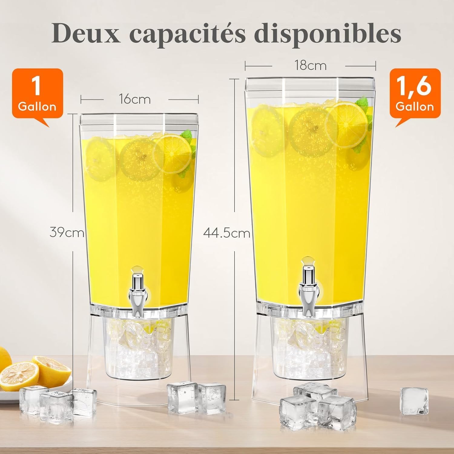 Thumbnail 3 de Lifewit Distributeur de boisson 4 L avec robinet (lot de 2) pour cocktails glacés