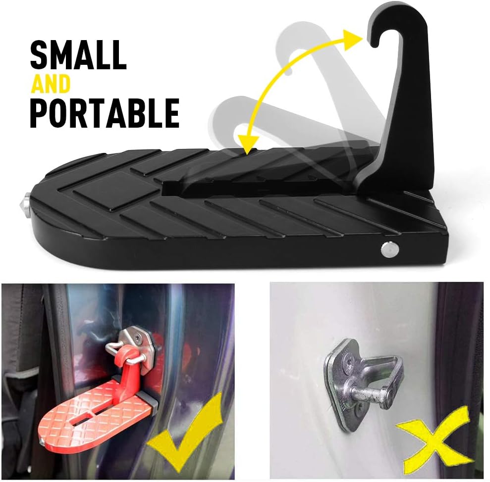 Thumbnail 4 de OPP ULITE Car Doorstep Folding Ladder with U‑Shaped Hook Pedals and Safety Hammer