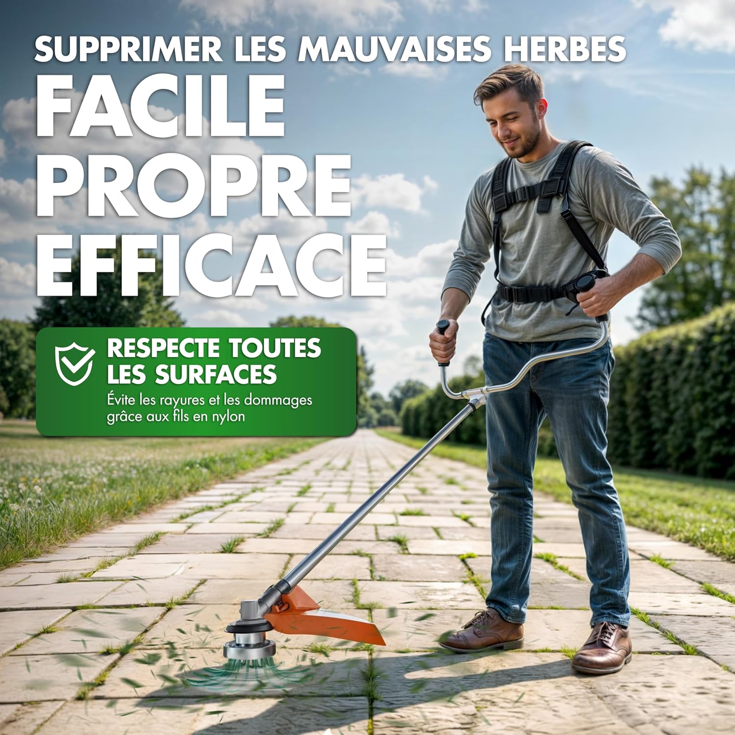 Detalle de Heckenpracht Brosse désherbante 42 fils 25,4 mm