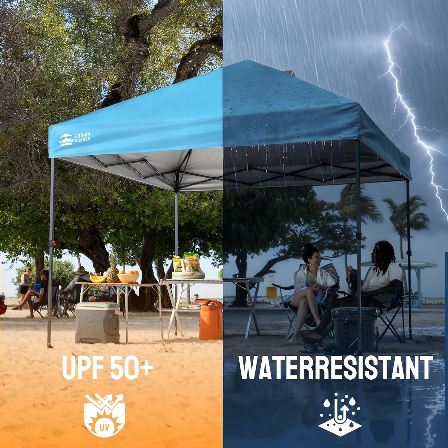 Thumbnail 6 de CROWN SHADES RS100C 10x10 Pop-Up Canopy with One-Push Lock, Sky Blue