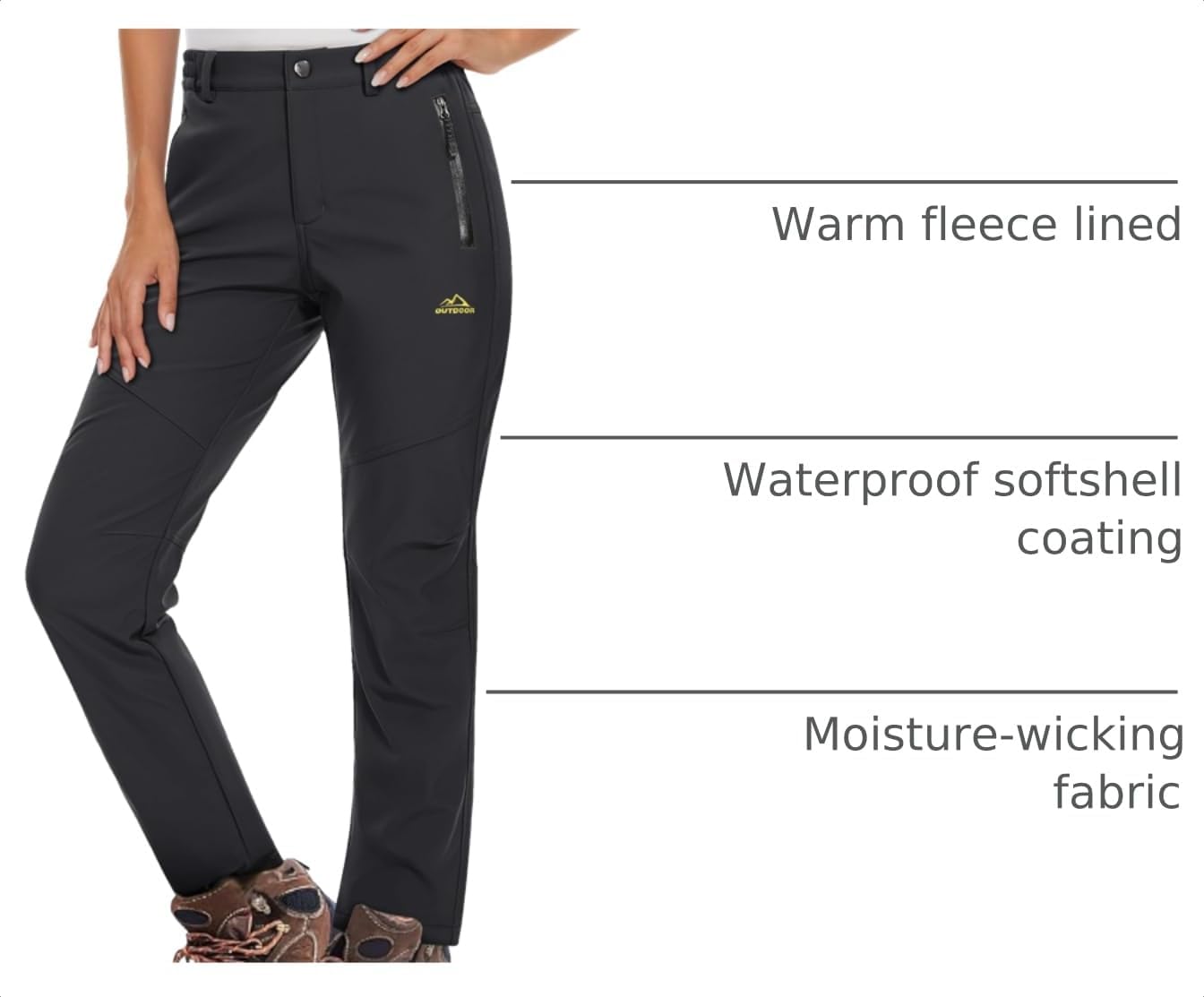 Detalle 2 de MAGCOMSEN Women's Fleece Lined Ski Pants