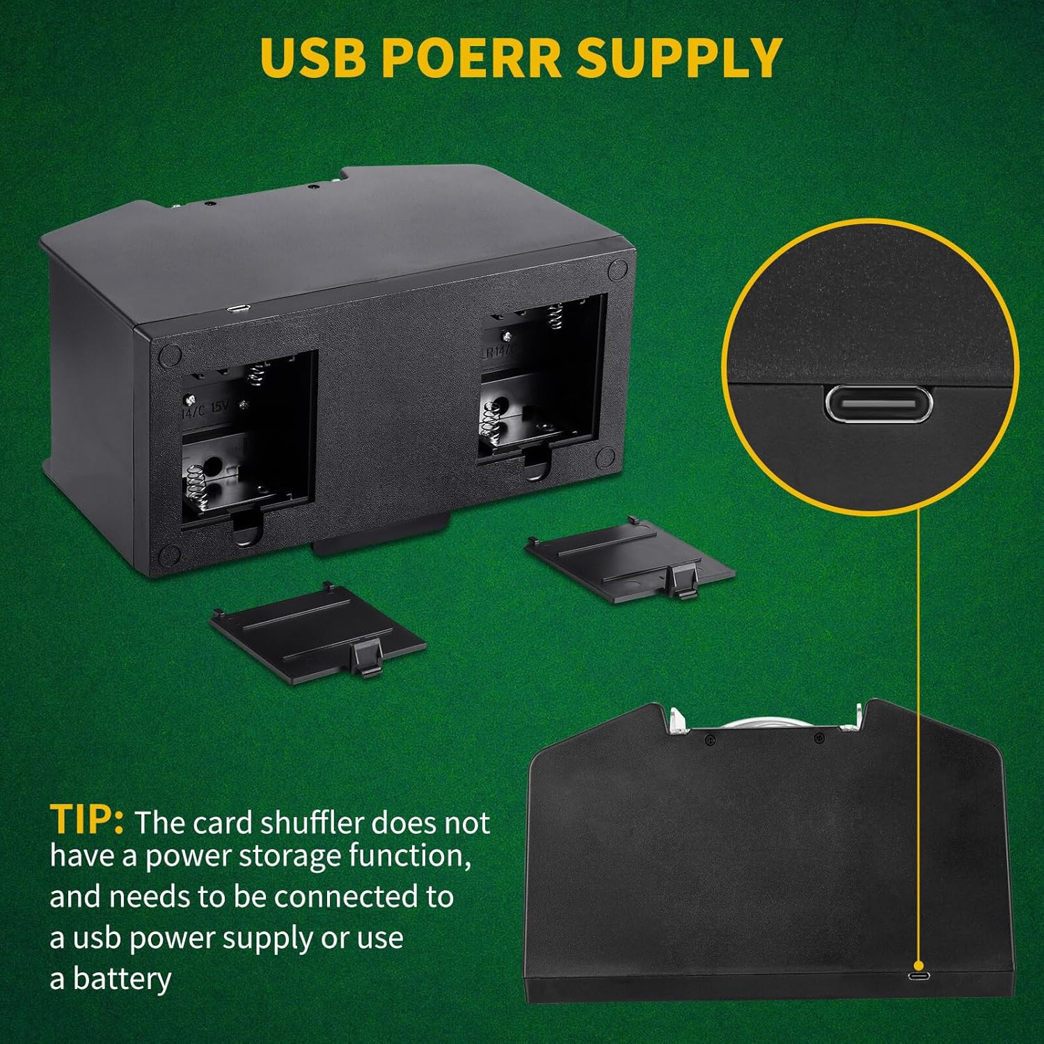 Detalle 2 de ZONJIE Automatic Card Shuffler Machine (4 Deck) – USB or Battery Electronic Card Shuffler
