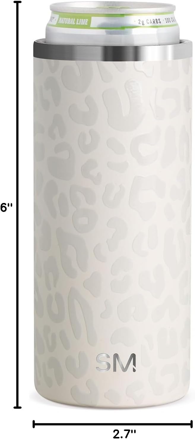 Detalle de Simple Modern Skinny Can Cooler | Cream Leopard 12oz Slim Insulated Tank (Ranger Collection)