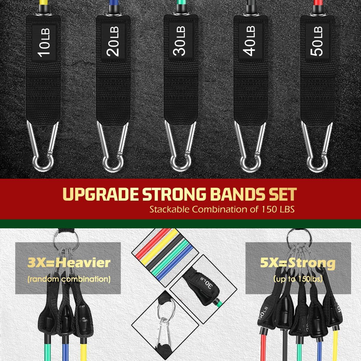 Thumbnail 4 de VEICK Resistance Bands set with handles