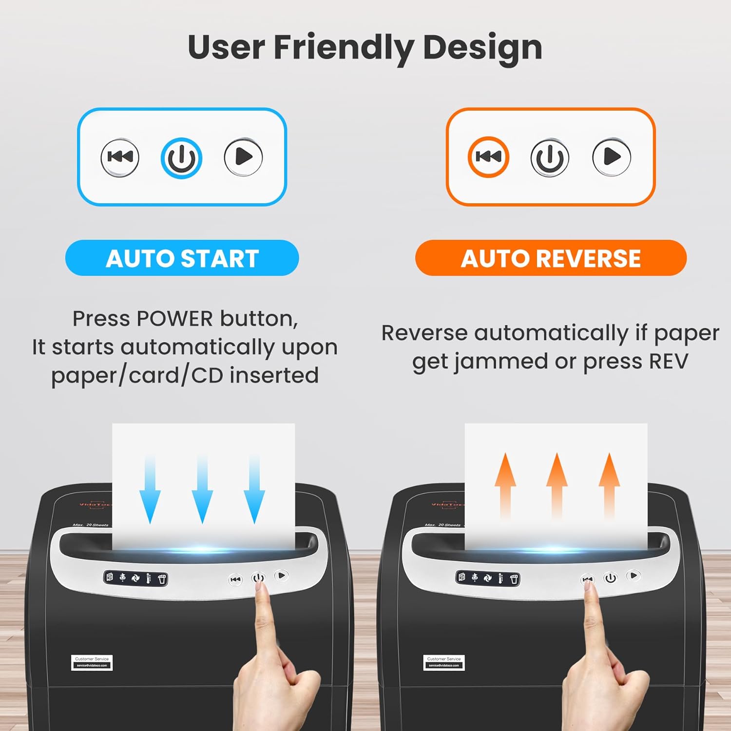 Thumbnail 5 de VidaTeco Cross Cut Paper Shredder Heavy Duty, 20-Sheet, 60 Minutes Continuous Operation