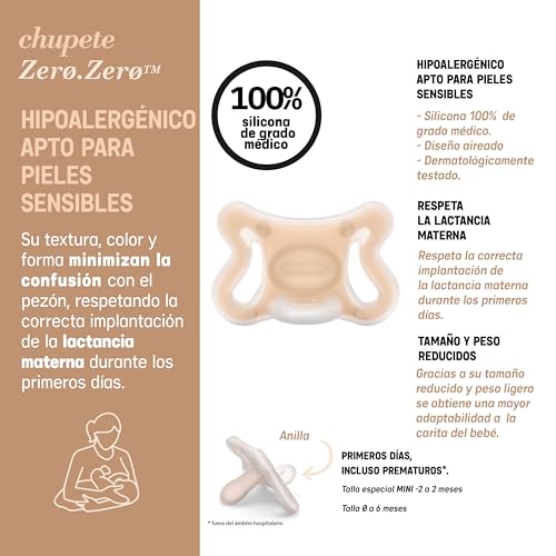 Detalle de Suavinex Chupete Zero Zero para 6–18 meses | Silicona SkinFriendly, diseño aireado