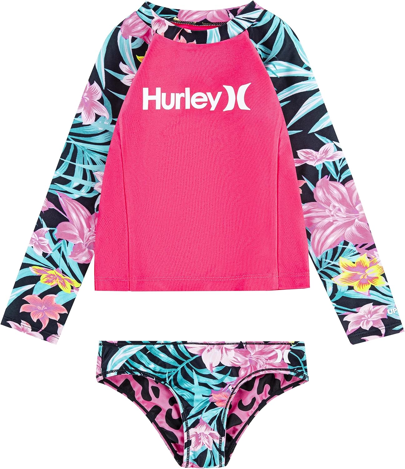 Detalle de Hurley Girls Two-piece Rashguard Set (Big Kid): Practical Sun Protection with Style
