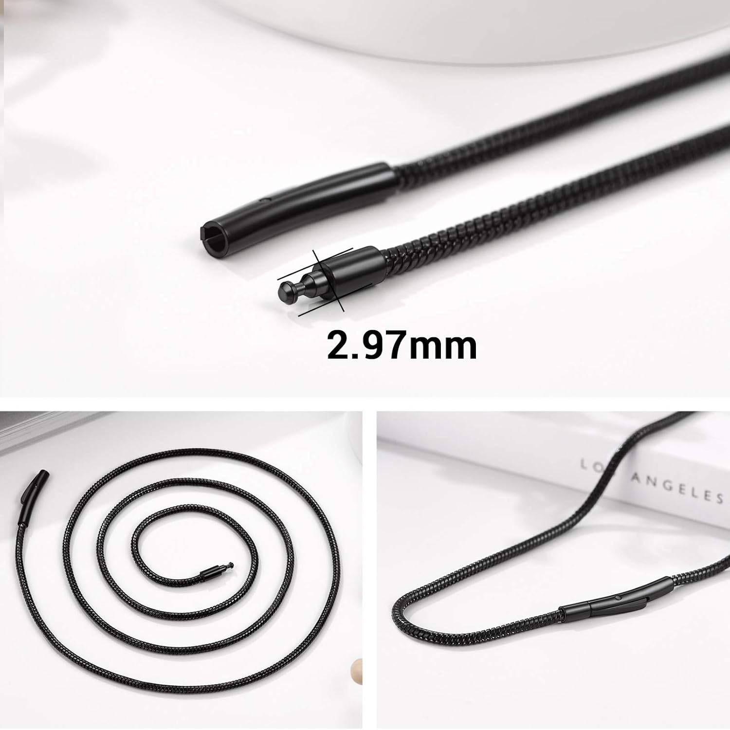 Thumbnail 4 de PROSTEEL Collier Chaîne Serpent Acier Inoxydable 2 mm – Longueurs 41–76 cm pour Homme et Femme
