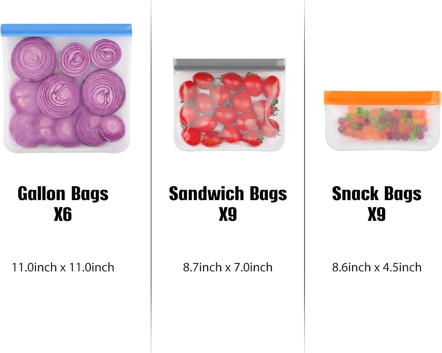Thumbnail 6 de Lerine 1 Gallon Reusable Freezer Bags 6-Pack 🥫